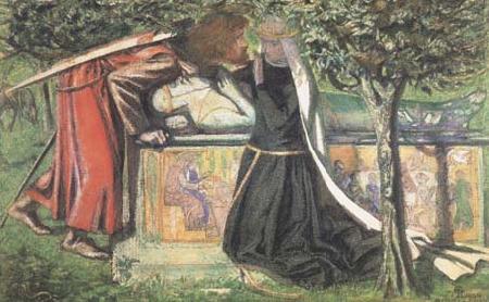 Dante Gabriel Rossetti Arthur's Tomb: The Last Meeting of Launcelort and Guinevere (mk28) oil painting picture